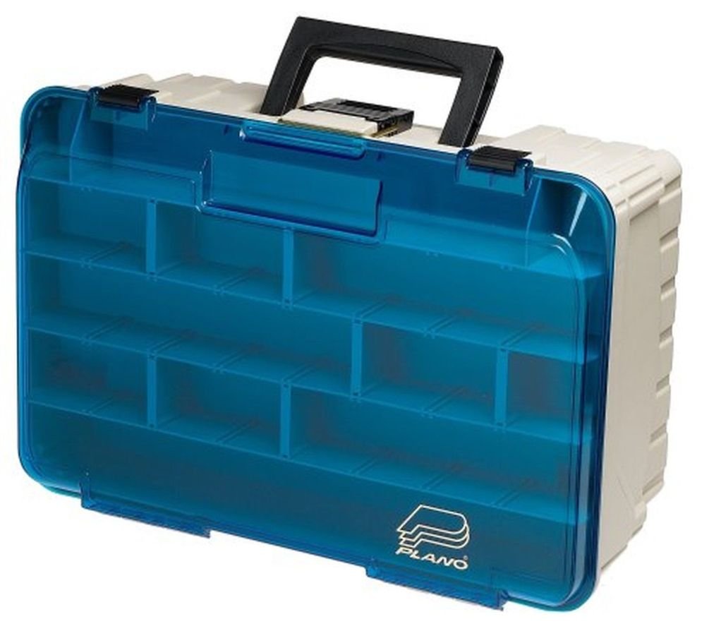 Plano Magnum Two Level 3500 Tackle Box, Beige, 1-(Pack),Sandstone/Blue