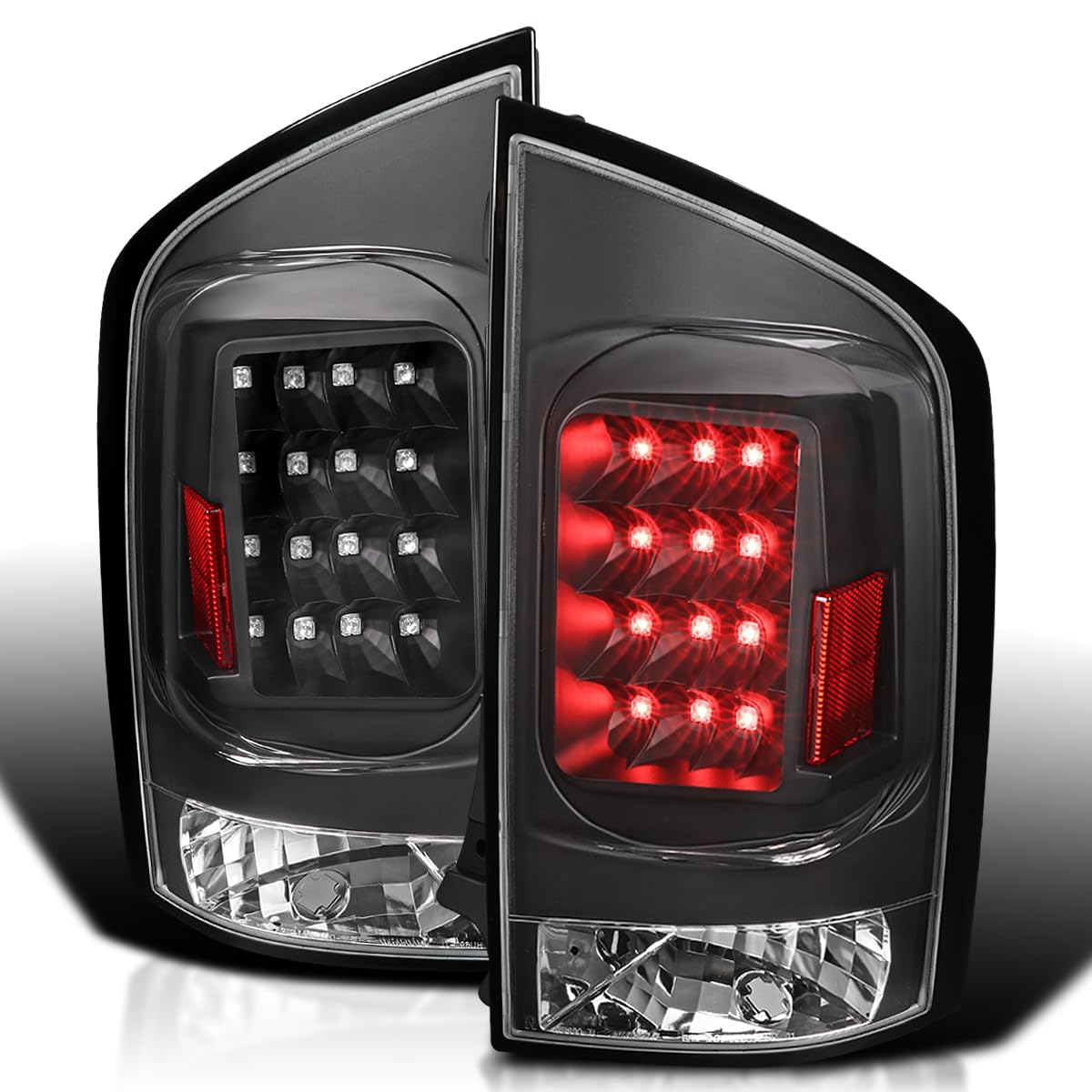 Black LED Tail Lights SPEC-D TUNING w/Signal Lamps Compatible with 2005-2015 Nissan Armada, Left + Right Pair Assembly