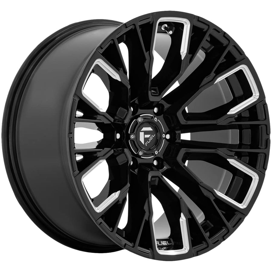 D849 FUEL OFF-ROAD REBAR 17X9, 6X5.5, 5.04, 1mm GLOSS BLACK MILLED - D84917908450