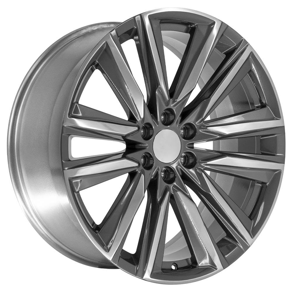 24 Inch OE Wheels CA91 Rim Fits Escalade Sport Style 6x139.7 24x10 Gloss Gunmetal with Polished Face - Hollander 4869 (1)