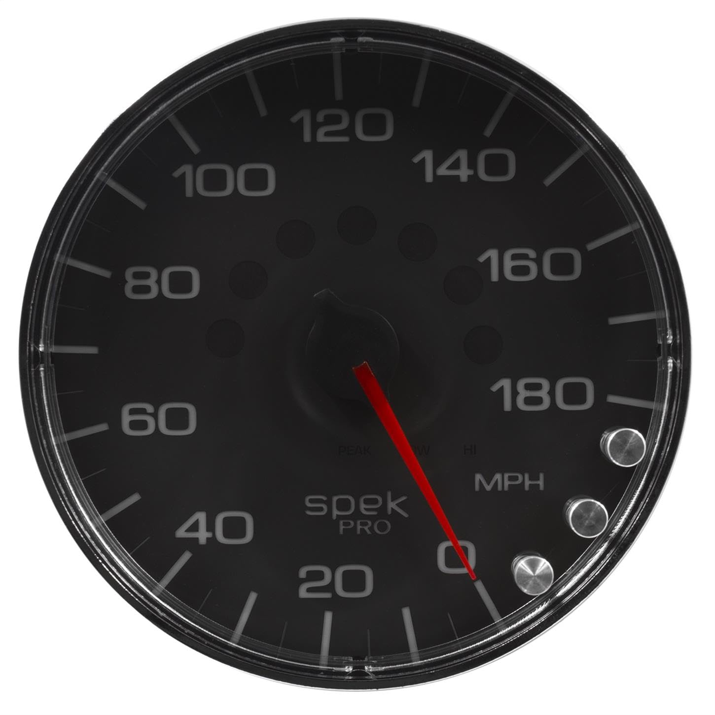 AutoMeter Gauge P230318 Speedometer (Spek-Pro 5", 180 Mph, Elec. Programmable, Black/Chrome, Spek-Pro)