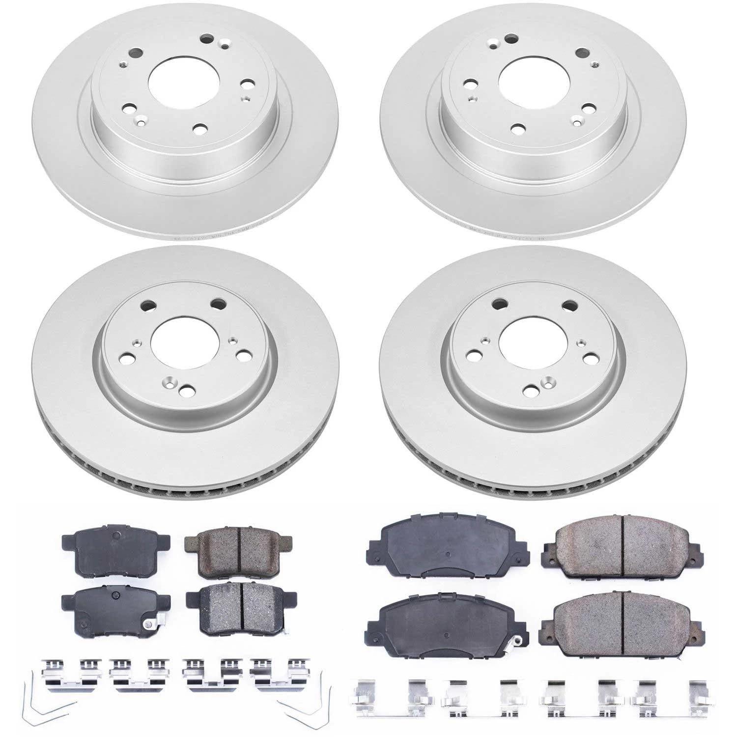 Power Stop Z17 Evolution Geomet Coated Brake Kit Front and Rear For Honda Accord 2013-2017 [Model Specific]