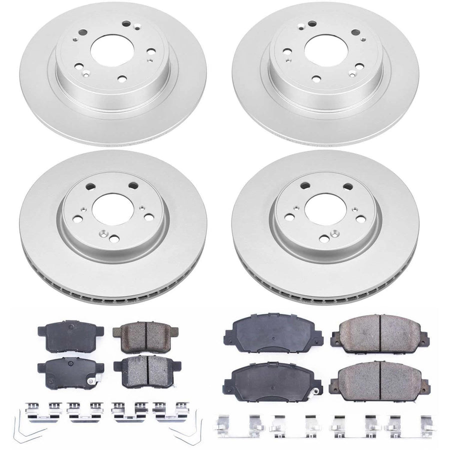 Power Stop Z17 Evolution Geomet Coated Brake Kit Front and Rear For Honda Accord 2013-2017 [Model Specific]