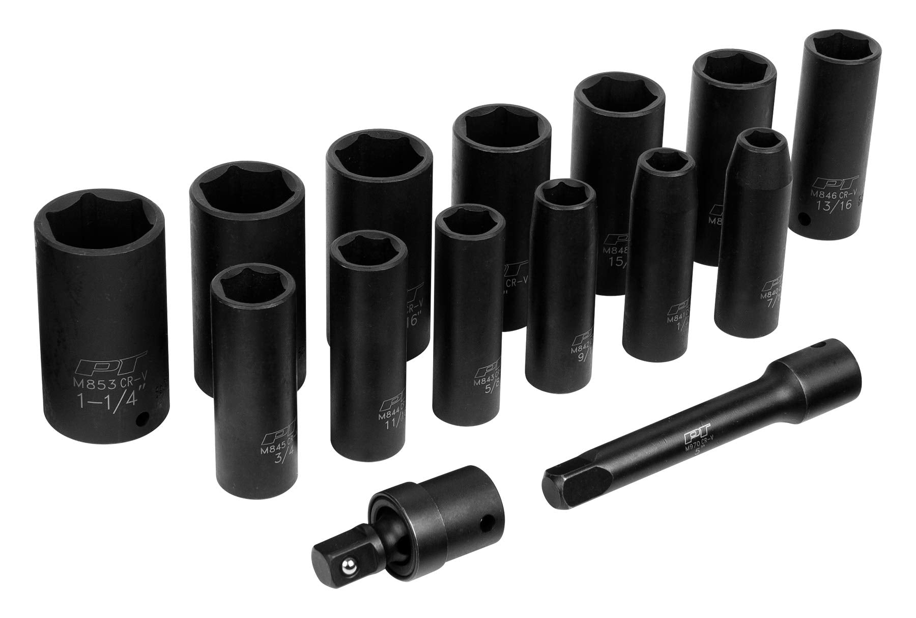 M797 Performance Tool 15pc 1/2-Inch Drive SAE Impact Set - Professional Grade Heavy Duty Tool Kit for Automotive and Industrial Use