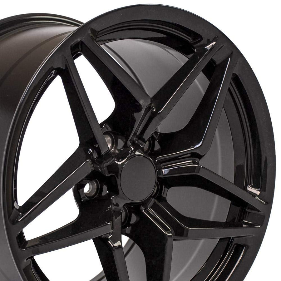 CV31 OE Wheels 18 Inch Rim Fits Corvette C7 ZR1 Style 5x120.65 18x10.5 Gloss Black - Hollander 5928 (1)
