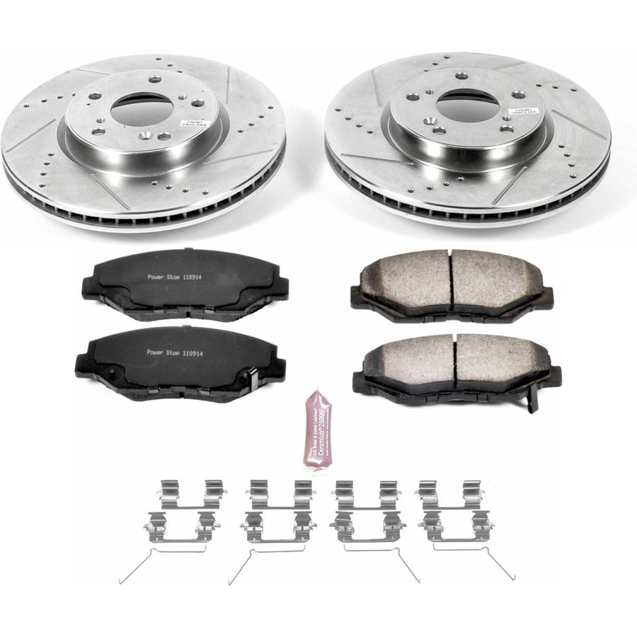 Power Stop K7889-36 Z36 Front Truck & Tow Brake Kit, Carbon Fiber Ceramic Brake Pads and Drilled/Slotted Brake Rotors