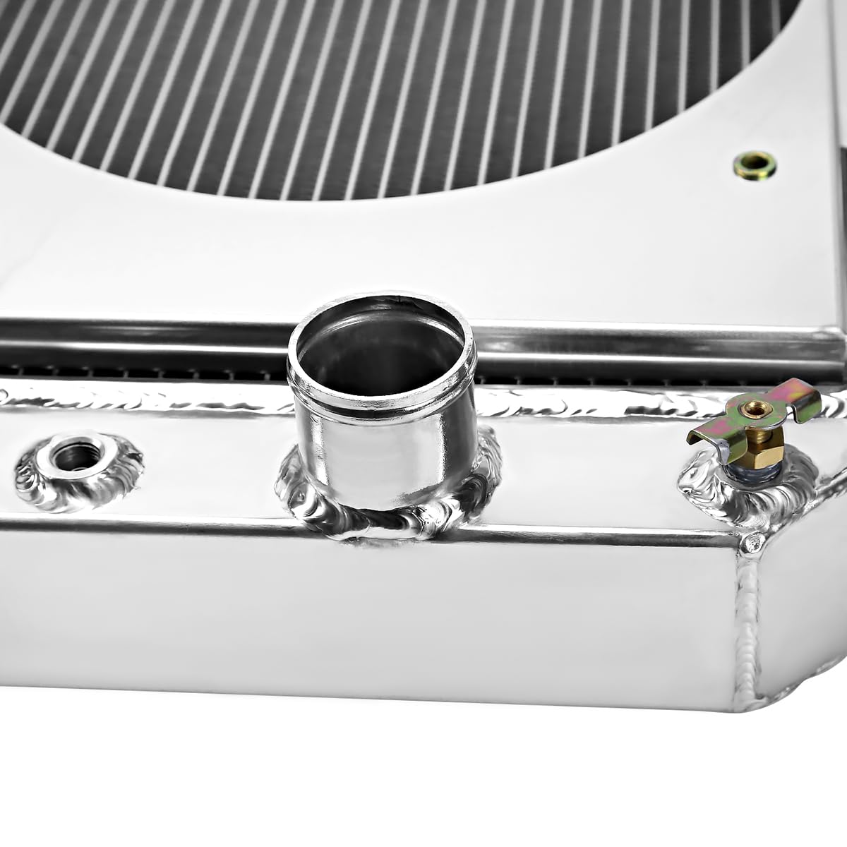 Cooling Spec-D Tuning Aluminum 3 Row Radiator with Fan Shroud Compatible with 1963-1968 Chevrolet Bel Air