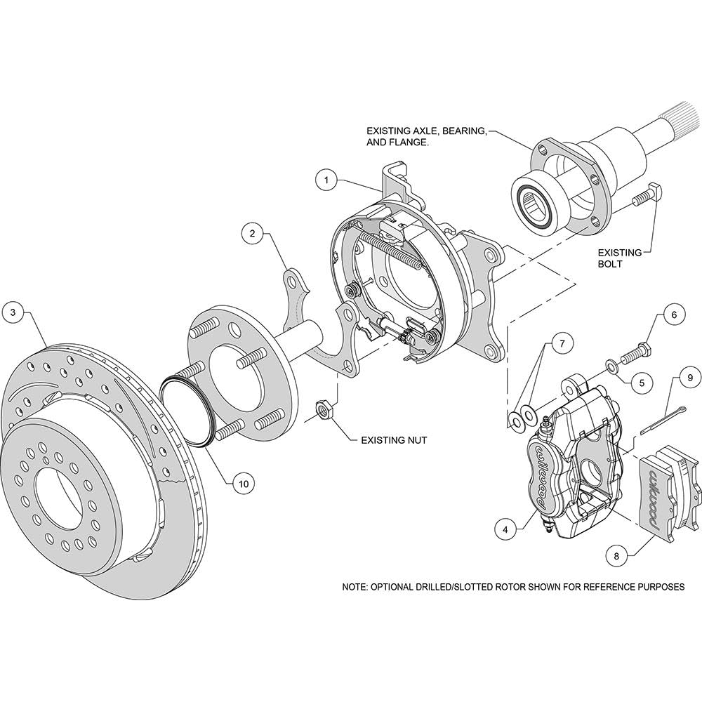 WILWOOD 140-7582-DP P-B Kit, Drilled, Polished New Big Ford FDL 2.36" Offset