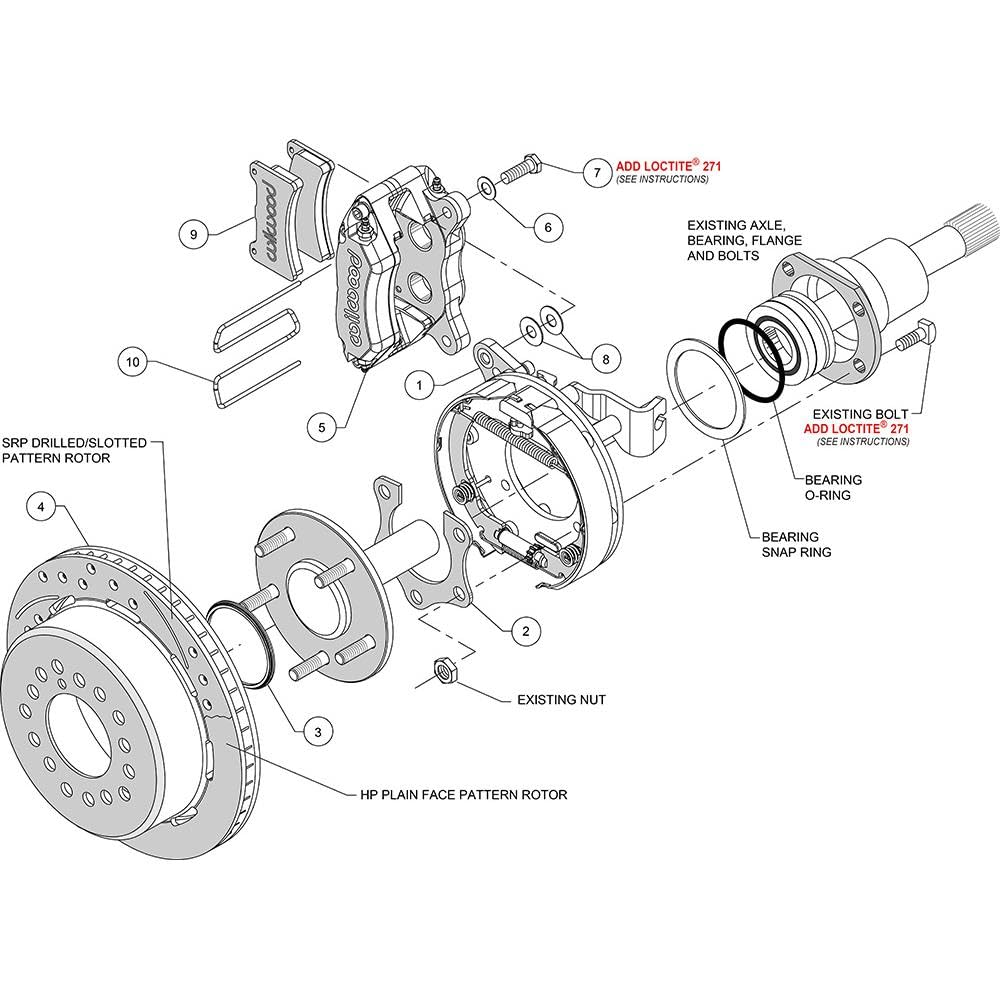 P-Brake Kit FDP-LP 11.00", Drill-Red