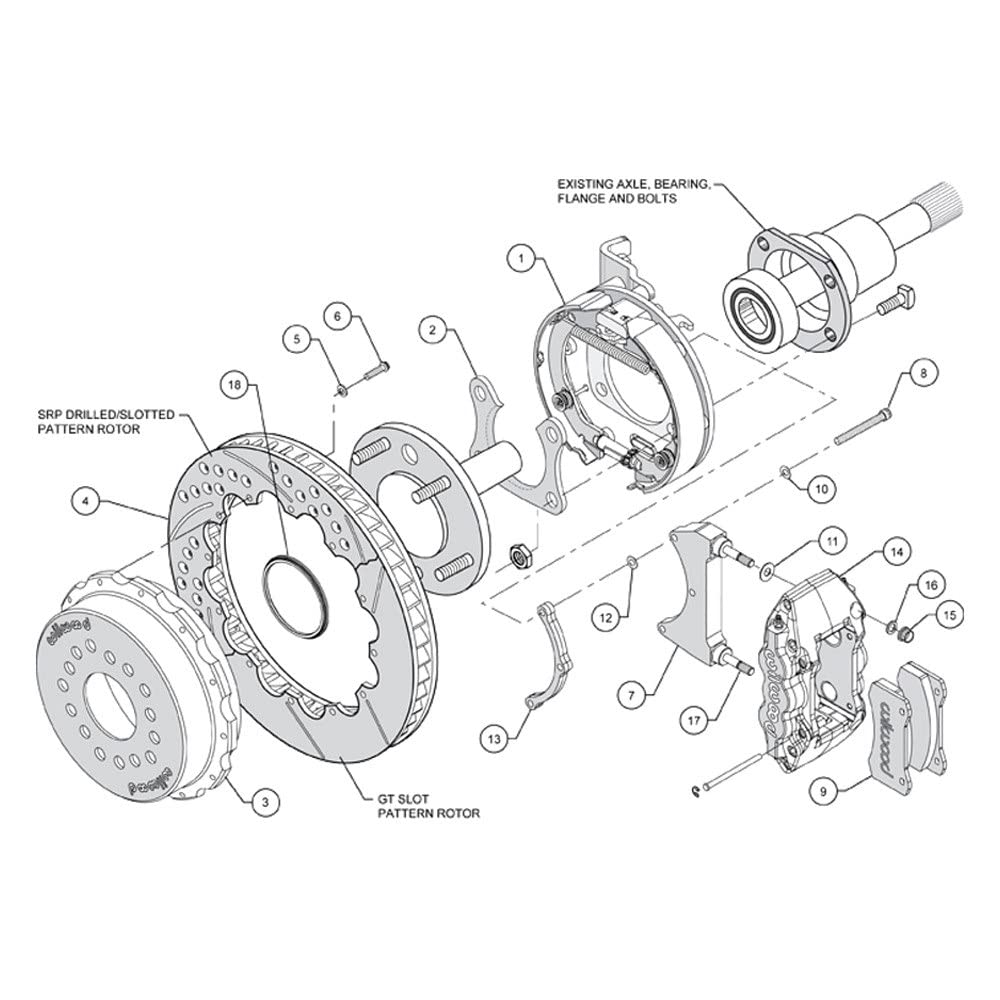 Red AERO4 Rear P-Brake Kit,14.00"