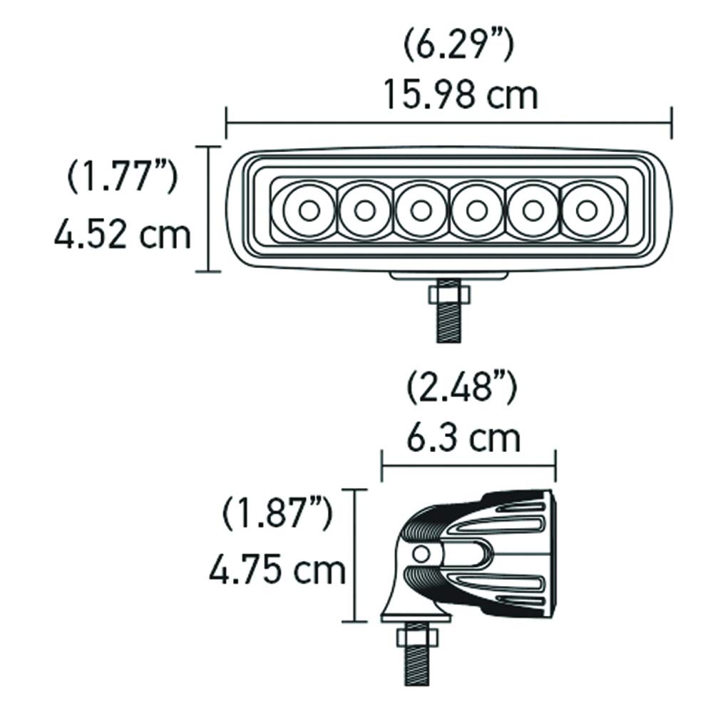 ValueFit HELLA 357203001 Mini Light Bar (6 LED, Flood Beam)
