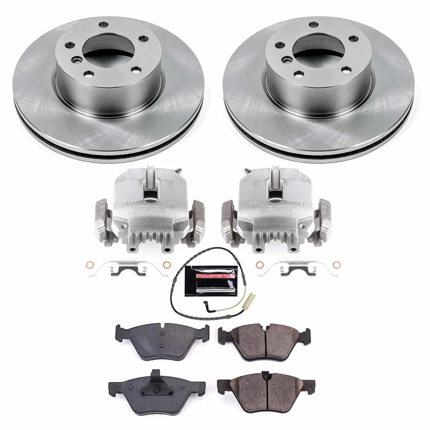Power Stop KCOE4589 Front Brake Caliper Kit Replacement - Brake Rotor, Brake Pads & Calipers For BMW 325xi 2006, BMW 328xi 2007 [Model Specific]