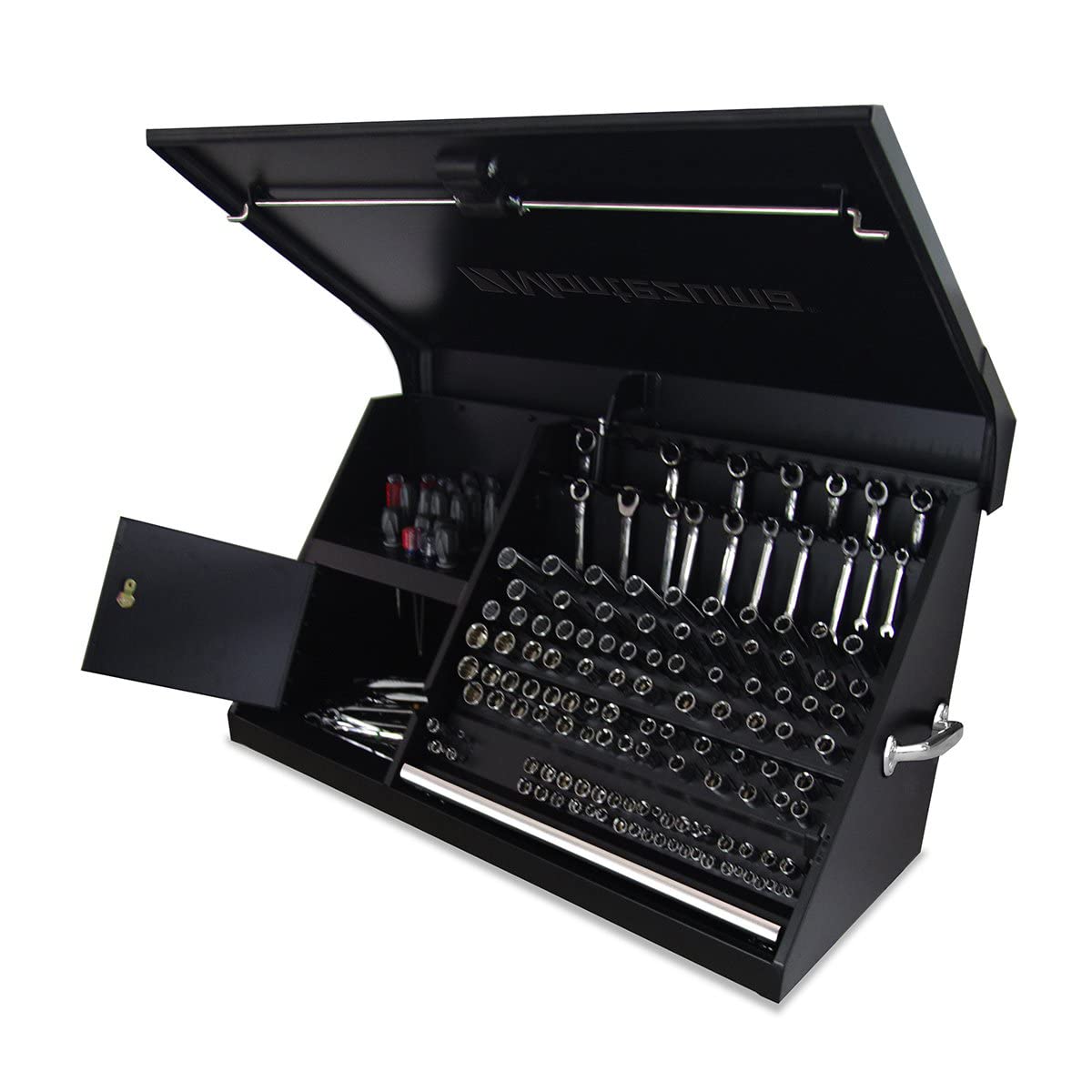 DX411B Montezuma 41" x 18" Heavy Duty Steel Triangle Toolbox (steel, black)