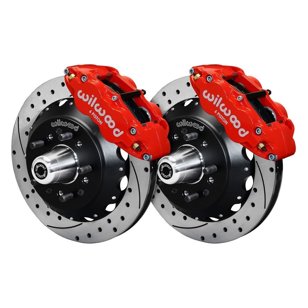 140-12460-DR WILWOOD FNSL6R Front Hub Kit,12.88", Drill, Red 59-64 Chevy Impala / 63-64 Corvette