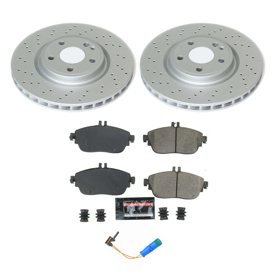 Power Stop Z17 Front Coated Rotor Kit-Coated Brake Rotors, Ceramic Brake Pads