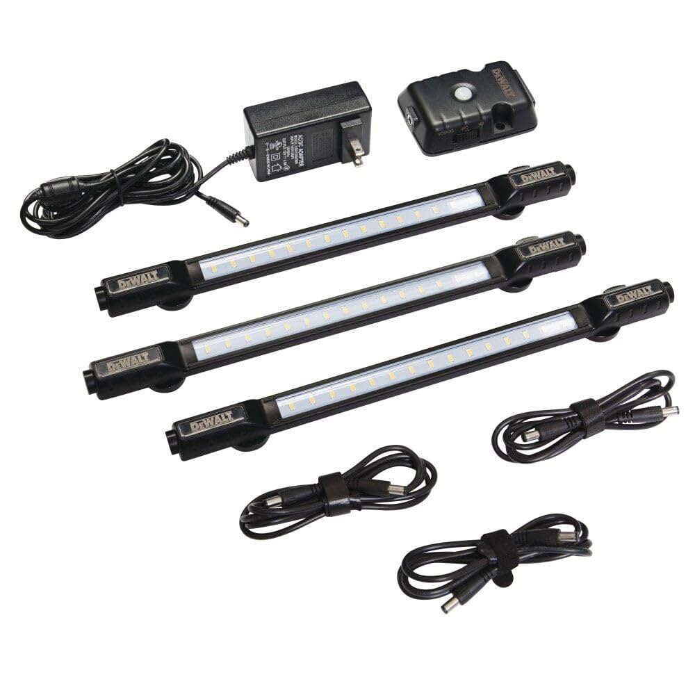 Dewalt LED Motion Activated Magnetic Shelving Light Kit for Work and Mechanics Shops (3 Lights, 500-Lumen Each)