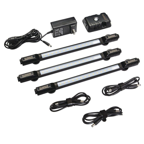 Dewalt LED Motion Activated Magnetic Shelving Light Kit for Work and Mechanics Shops (3 Lights, 500-Lumen Each)