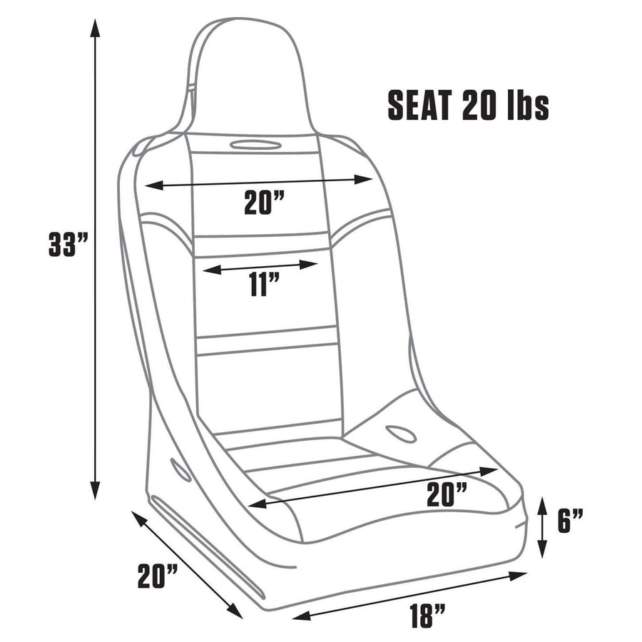 Black Vinyl/Yellow Vinyl Racing Terrain Fixed Back Common Seat ProCar by Scat 80-1620-55