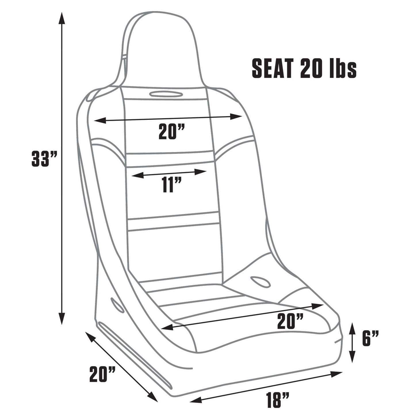 Black Vinyl/Ivory Vinyl Racing Terrain Fixed Back Common Seat ProCar by Scat 80-1620-57