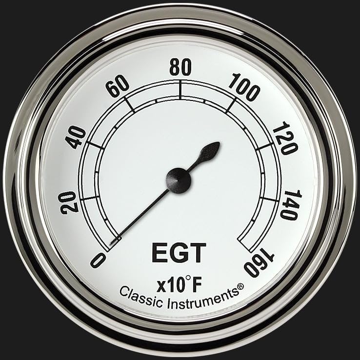 Classic Instruments Classic White CW398SLF 2 5/8" Pyrometer Full Sweep