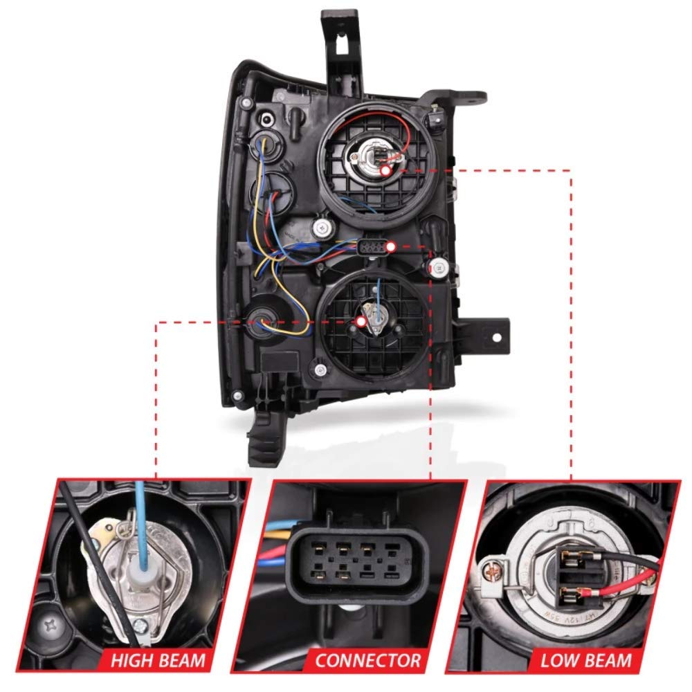 111413 Anzo, Usa Projector Headlamps Fits Chevrolet Silverado 1500
