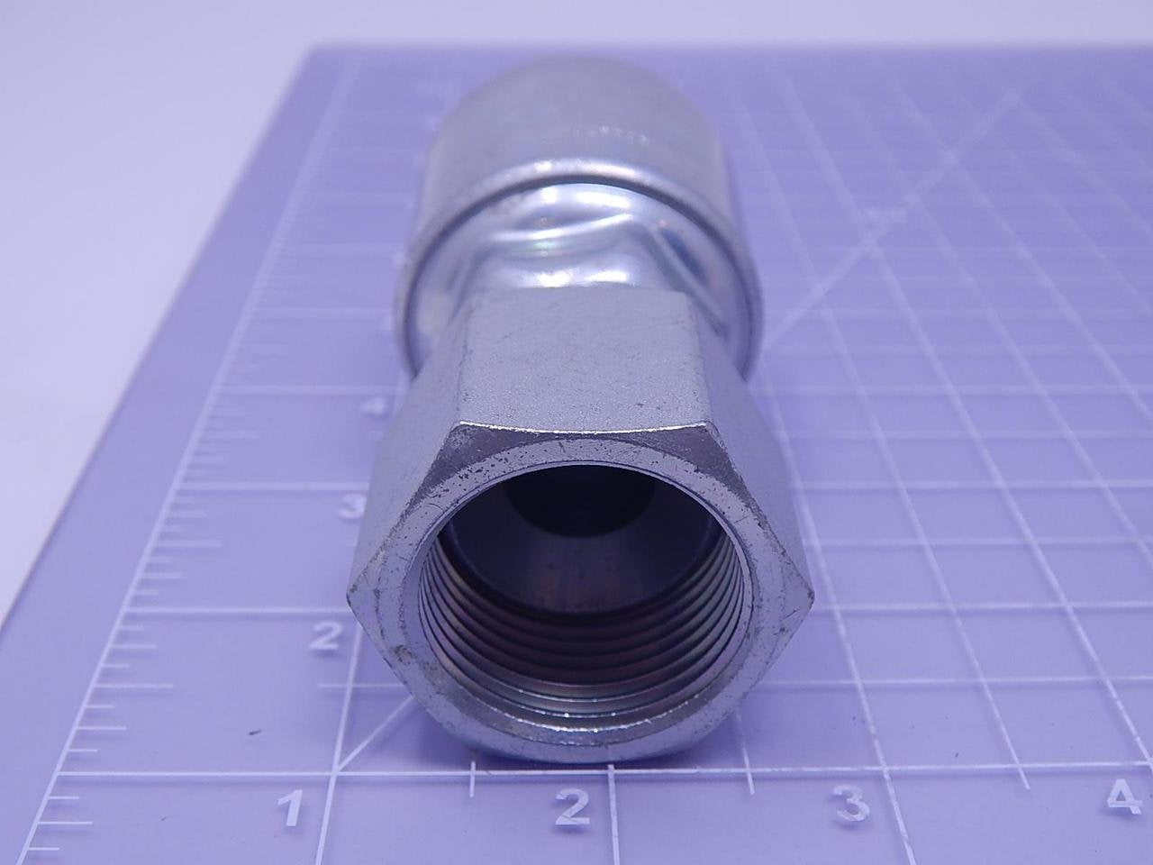 Gates MegaCrimp 12G-14FJX Couplings, Female JIC 37 Flare Swivel, Zinc Plated Carbon Steel, 3.81", 3/4" ID (G25170-1214)
