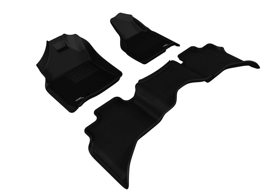 Complete Set 3D MAXpider Custom Fit All-Weather Floor Mat for Select Dodge Ram 1500 Models - Kagu Rubber (Black)
