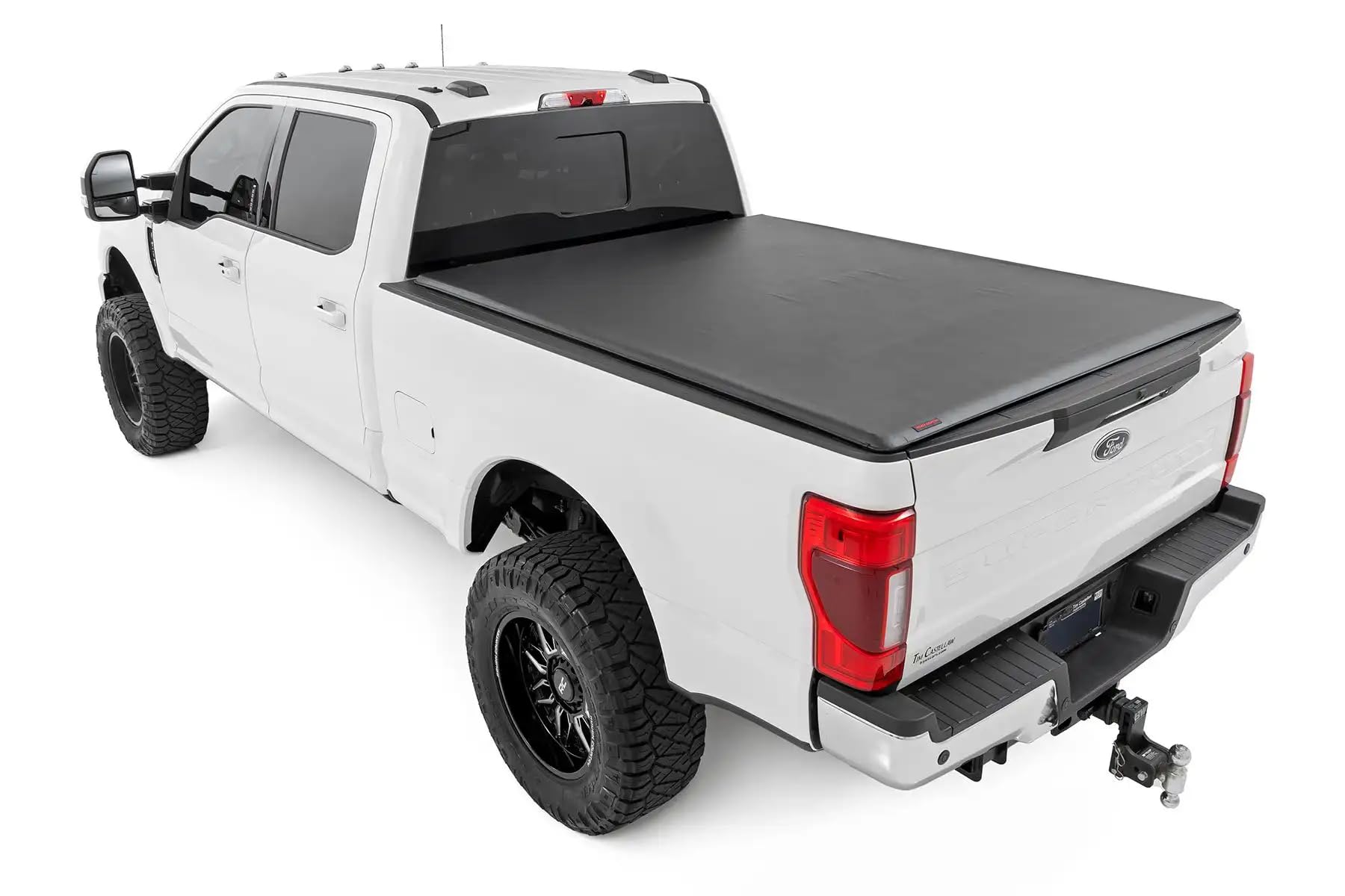 Rough Country Soft Roll-Up Truck Bed Cover for F-250 & F-350 Ford Super Duty (2017-2025) – Fits 6'10 Bed, Low-Profile All-Weather Tonneau Cover