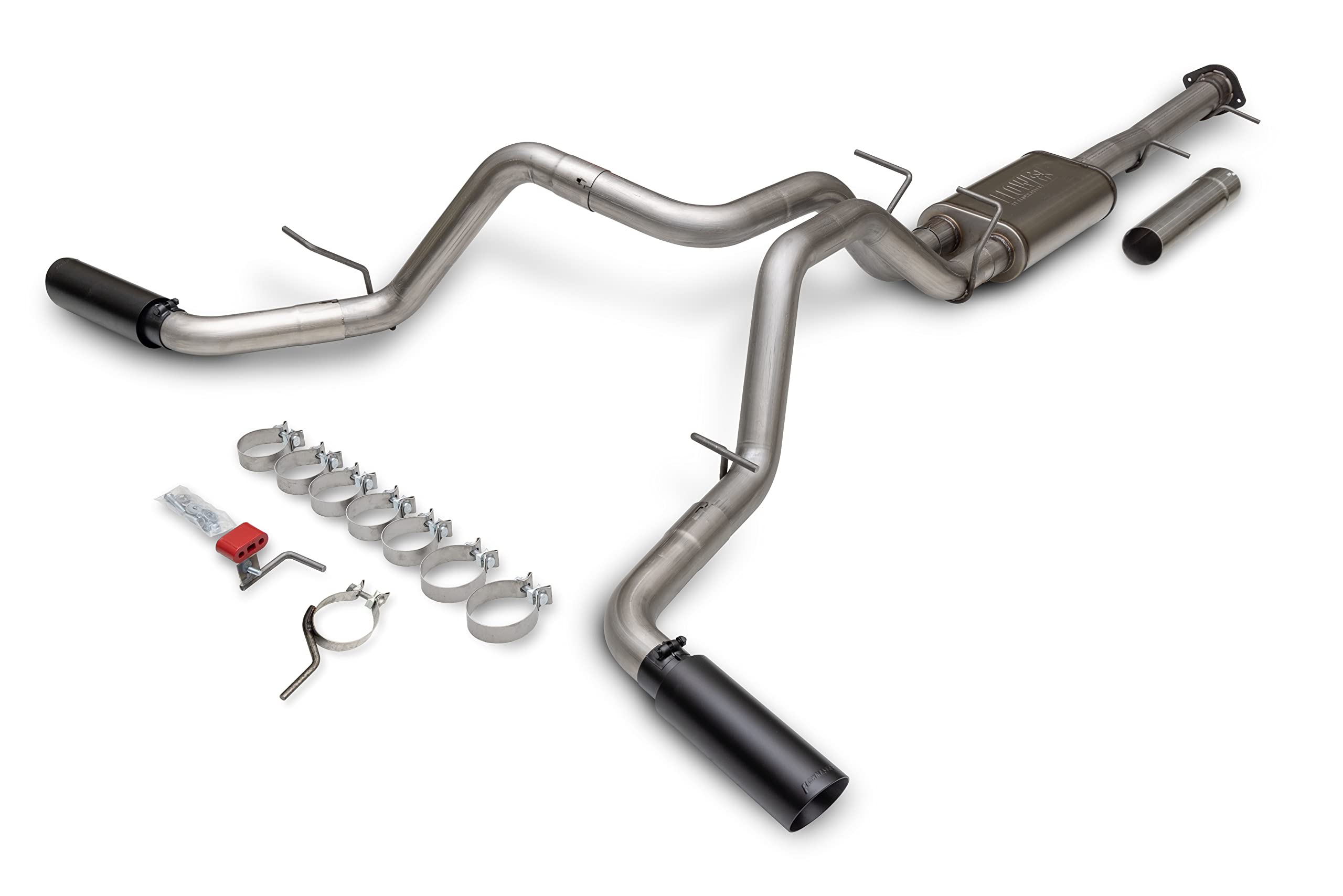 Flowmaster 717987 Cat-Back FlowFX Exhaust Kit 3.5 to Dual 3 Inch Stainless 4 Inch Black Tips Compatible with 2011-2019 Chevy Silverado GMC Sierra 2500/3500HD Crew Cab 6.5 Foot Bed 6.0L 2/4WD