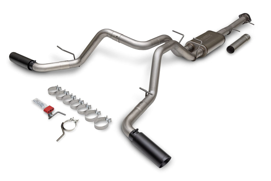 Flowmaster 717987 Cat-Back FlowFX Exhaust Kit 3.5 to Dual 3 Inch Stainless 4 Inch Black Tips Compatible with 2011-2019 Chevy Silverado GMC Sierra 2500/3500HD Crew Cab 6.5 Foot Bed 6.0L 2/4WD