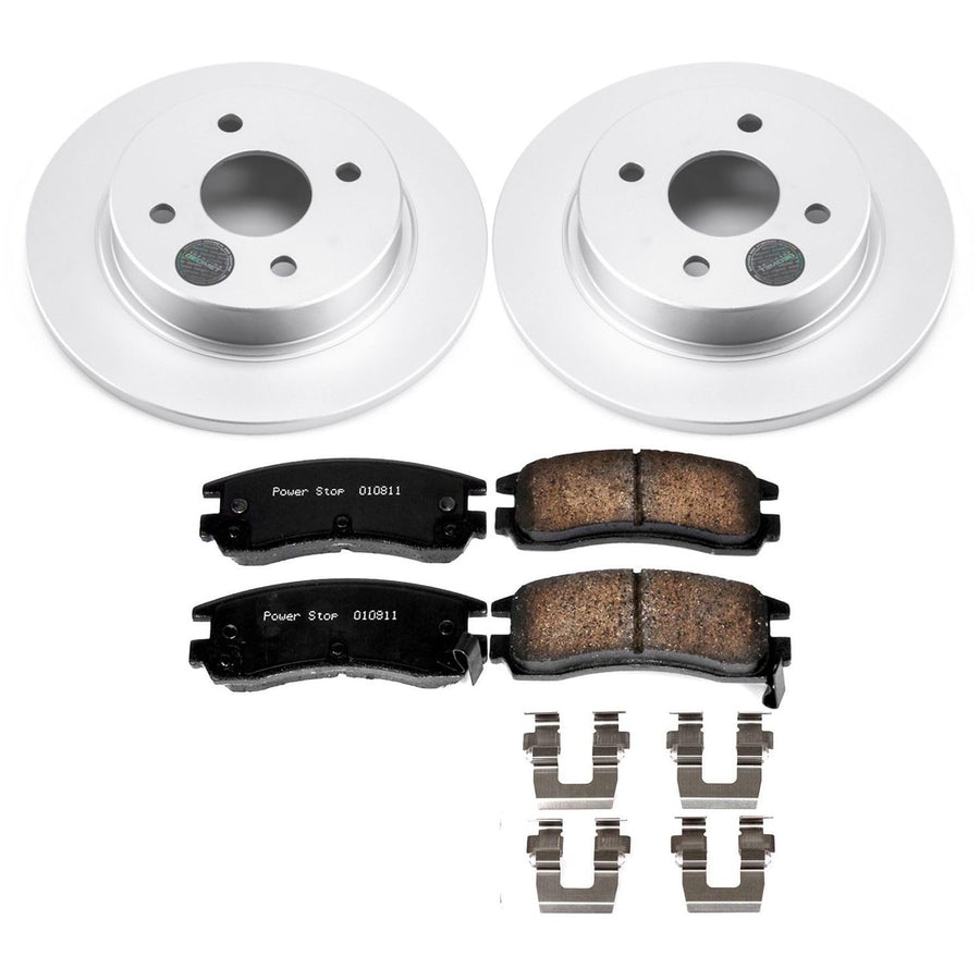 Power Stop Rear Coated Brake Rotors and Z17 Ceramic Brake Pads Kit CRK7752