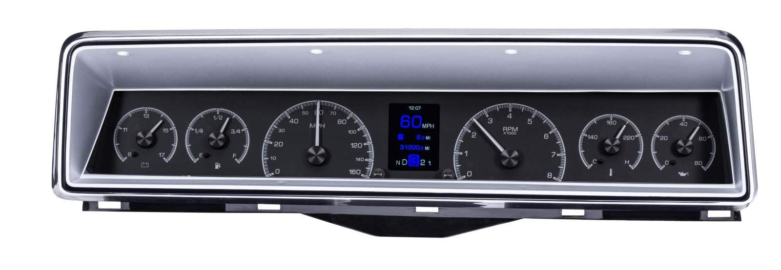 Dakota Digital 66-67 Customizable Gauges Kit Chevy Nova Black HDX-66C-NOV-K