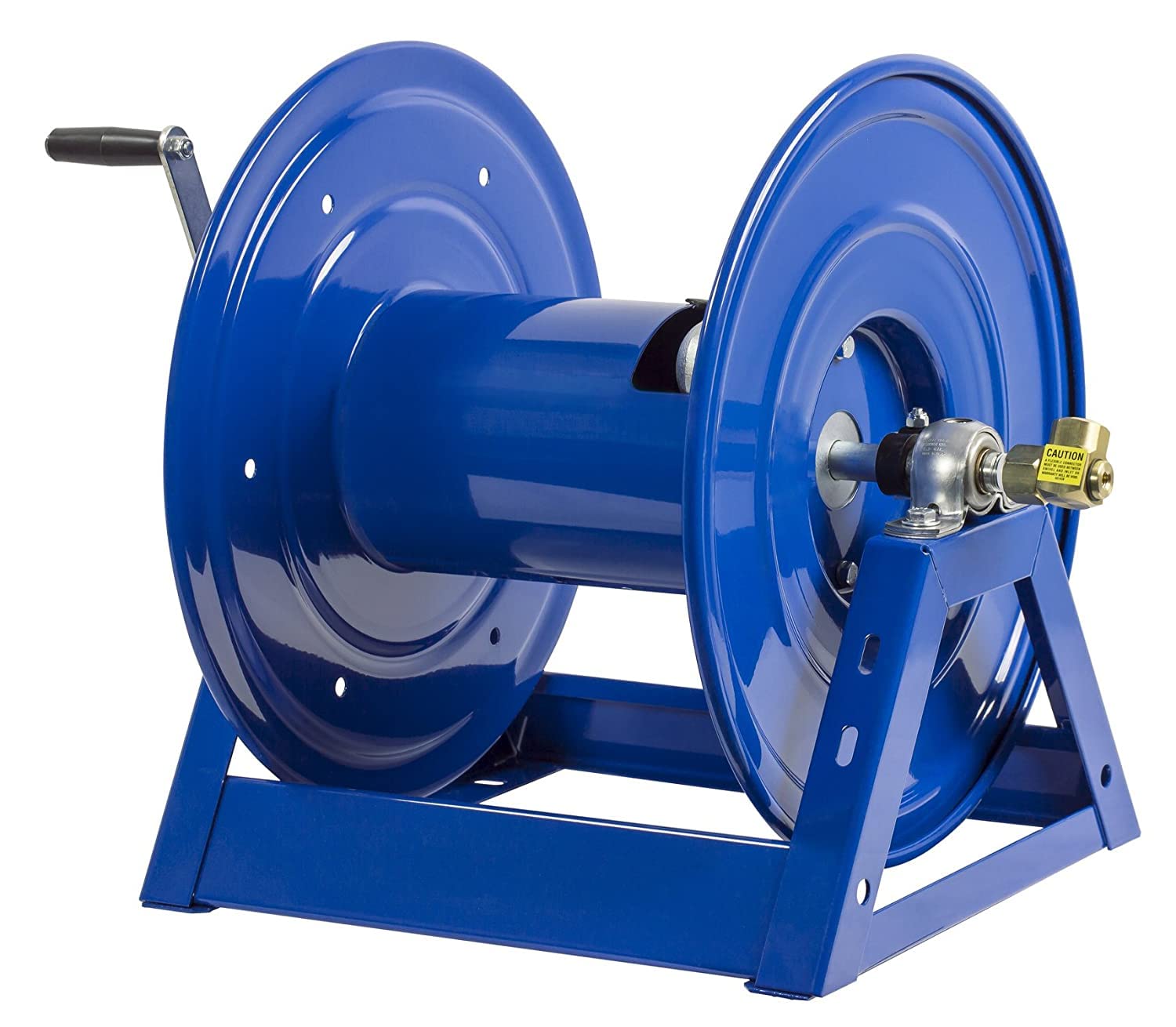 1125-4-200 Coxreels Hand Crank Steel Hose Reel, 1125 Series - ½” x 200’, 3,000 PSI - Heavy Duty All Welded Steel A Frame - Adjustable Tension Break – Made in the USA, Blue