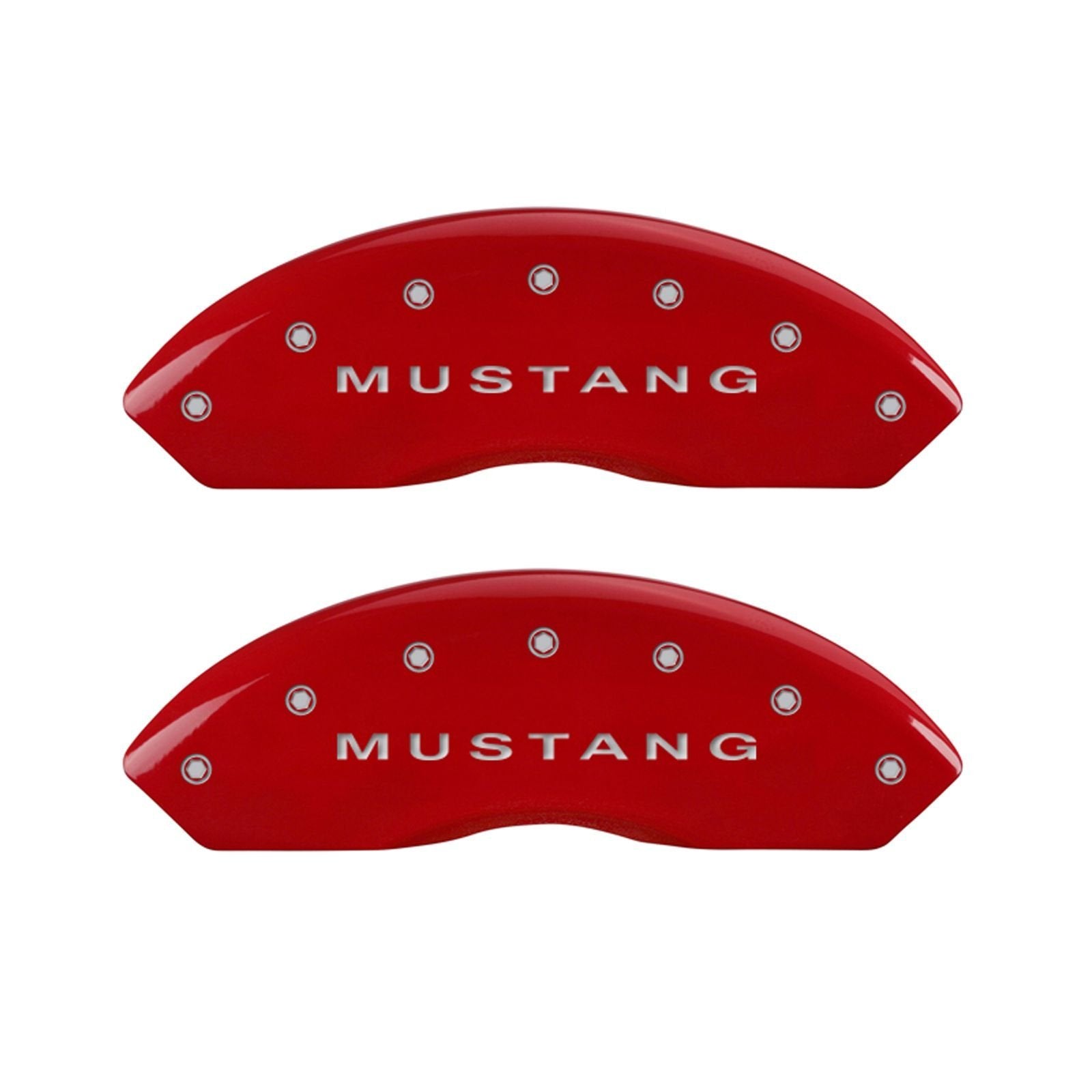 MGP Caliper Covers Red 10017SMG2RD Engraved with Silver Mustang/GT (Set of 4)