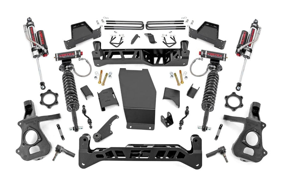 7" Lift Kit Rough Country with Vertex Coilovers/Vertex Shocks for Chevy Silverado & GMC Sierra 1500 (2014-2018 w/Stock Cast Steel Control Arms)