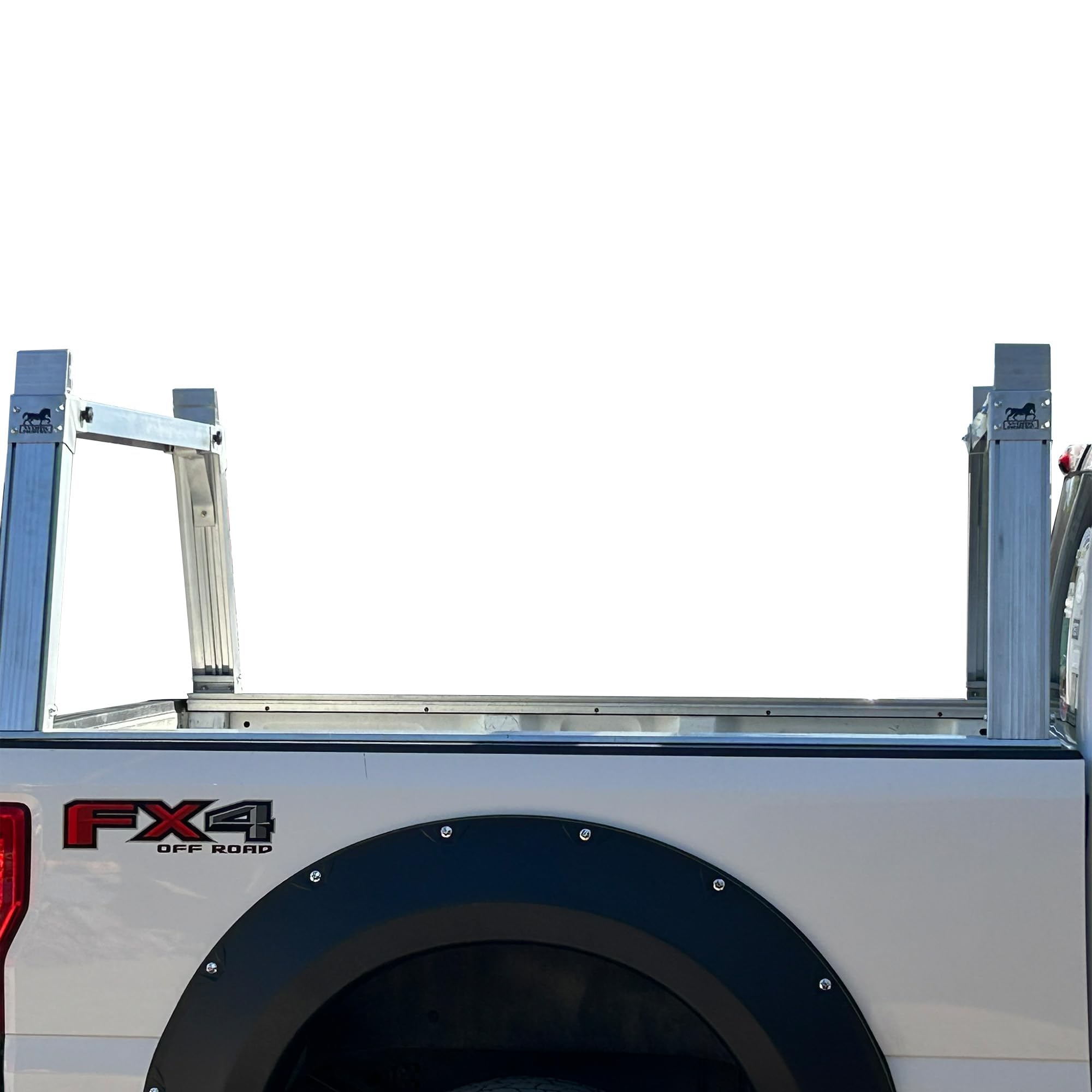 Heavy Duty Black Horse Ladder Rack Base System 8' Bed Silver Aluminum Compatible with All 3/4-ton Trucks with 8ft Bed Length Not Compatible with tonneau Covers-CSURHD8