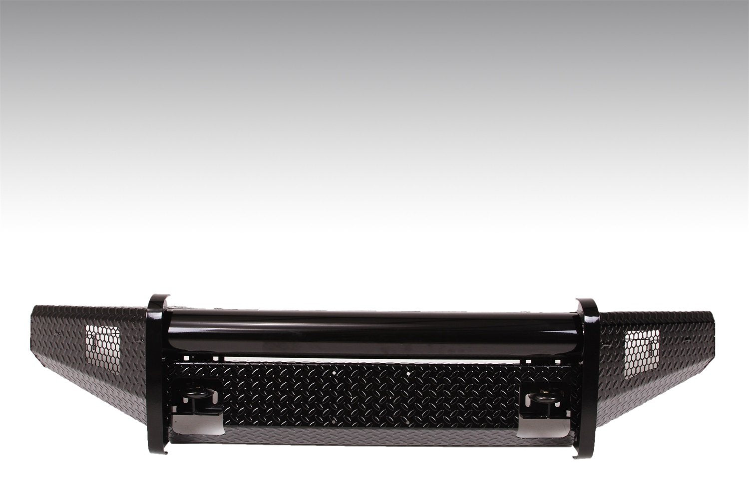 Black Steel Front Ranch Bumper Fab Fours FF15-K3251-1 2 Stage Black Powder Coated w/o Full Grill Guard Incl. Light Cut-Outs And Tow Hooks