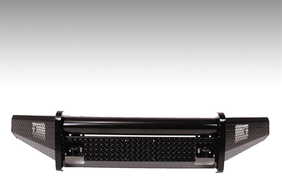 Black Steel Front Ranch Bumper Fab Fours FF15-K3251-1 2 Stage Black Powder Coated w/o Full Grill Guard Incl. Light Cut-Outs And Tow Hooks