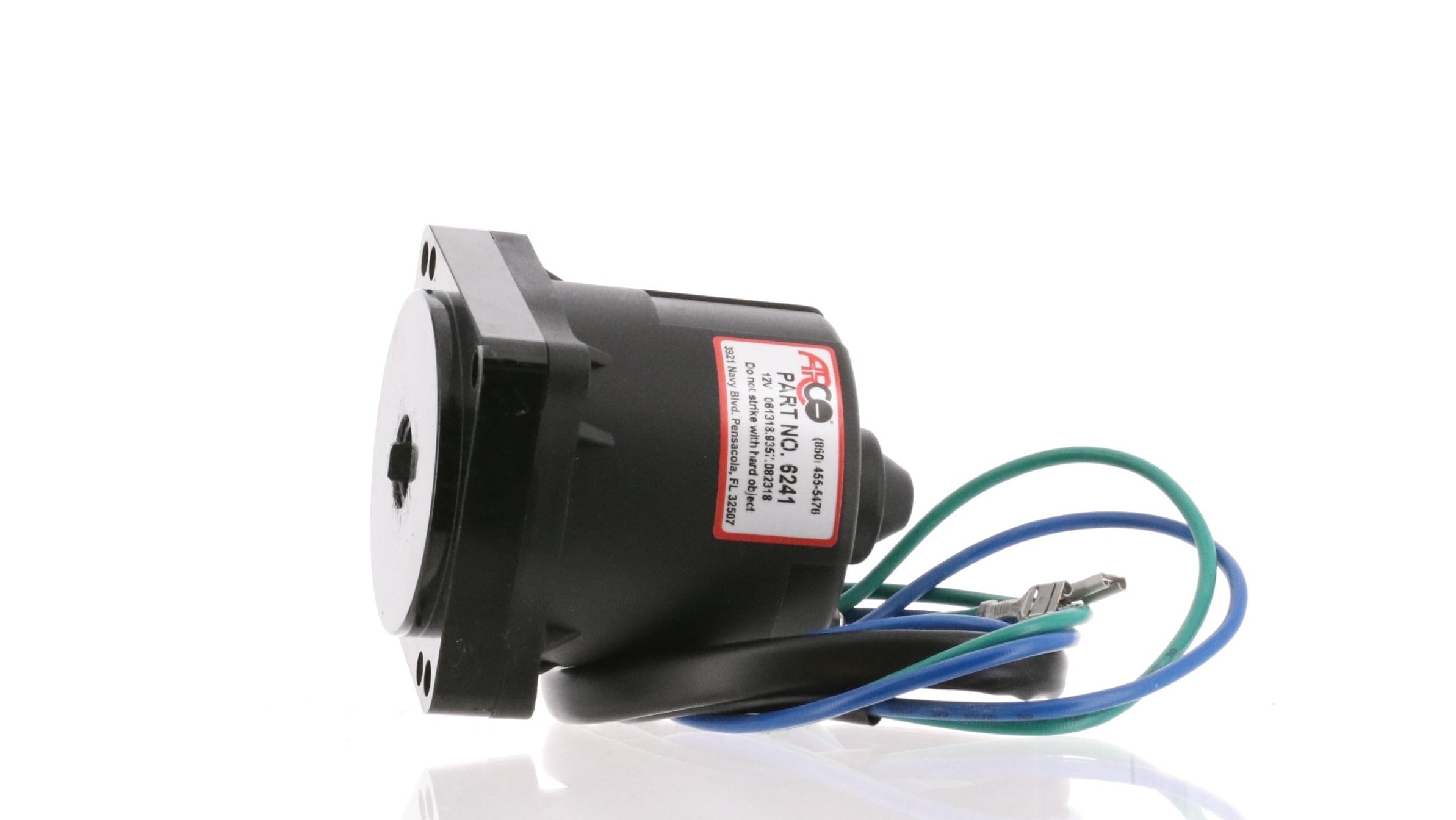 Tilt Trim Motor Arco 6241 for BRP-OMC 60, 70, 90, 115, 150, 175, 2000 (1991+), 120 (1991-1994), 50 3-Cyl (1995+), 60, 130 V-4, 115-200 (1997+), 225 (1998-1999), Black