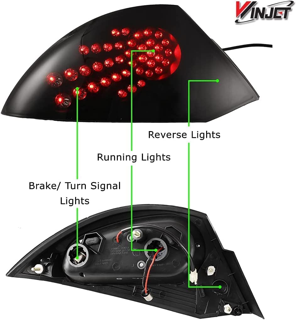 Black Housing/Clear Lens LED Tail light Winjet WJ20-0040-04 (Mitsubishi Eclipse)