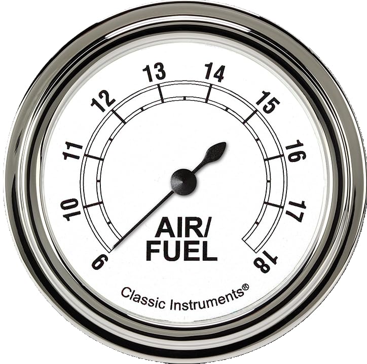 Classic Instruments Classic White CW394SLF 2 5/8" Air/Fuel Ratio Gauge Full Sweep