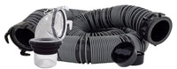 15-Foot Valterra Silverback™ RV Sewer Hose Kit, Universal Sewer Hose for Camper, Includes 15-Foot Hose with Rotating Fittings, 90 Degree ClearView Sewer Adapter and 2 Drip Caps