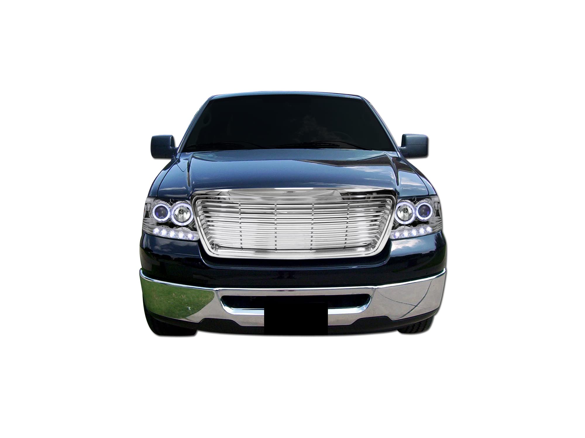 7148178 Armordillo USA Horizontal Front Hood Grille - Polished Fits 2004-2008 Ford F150 F-150/2006-2008 Lincoln Mark LT