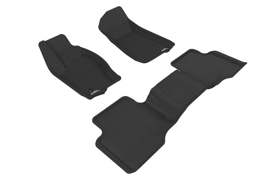 All-Weather 3D MAXpider Floor Mats for Jeep Grand Cherokee 2005-2010 Custom Fit Car Liners, Kagu Series (1st & 2nd Row, Black)
