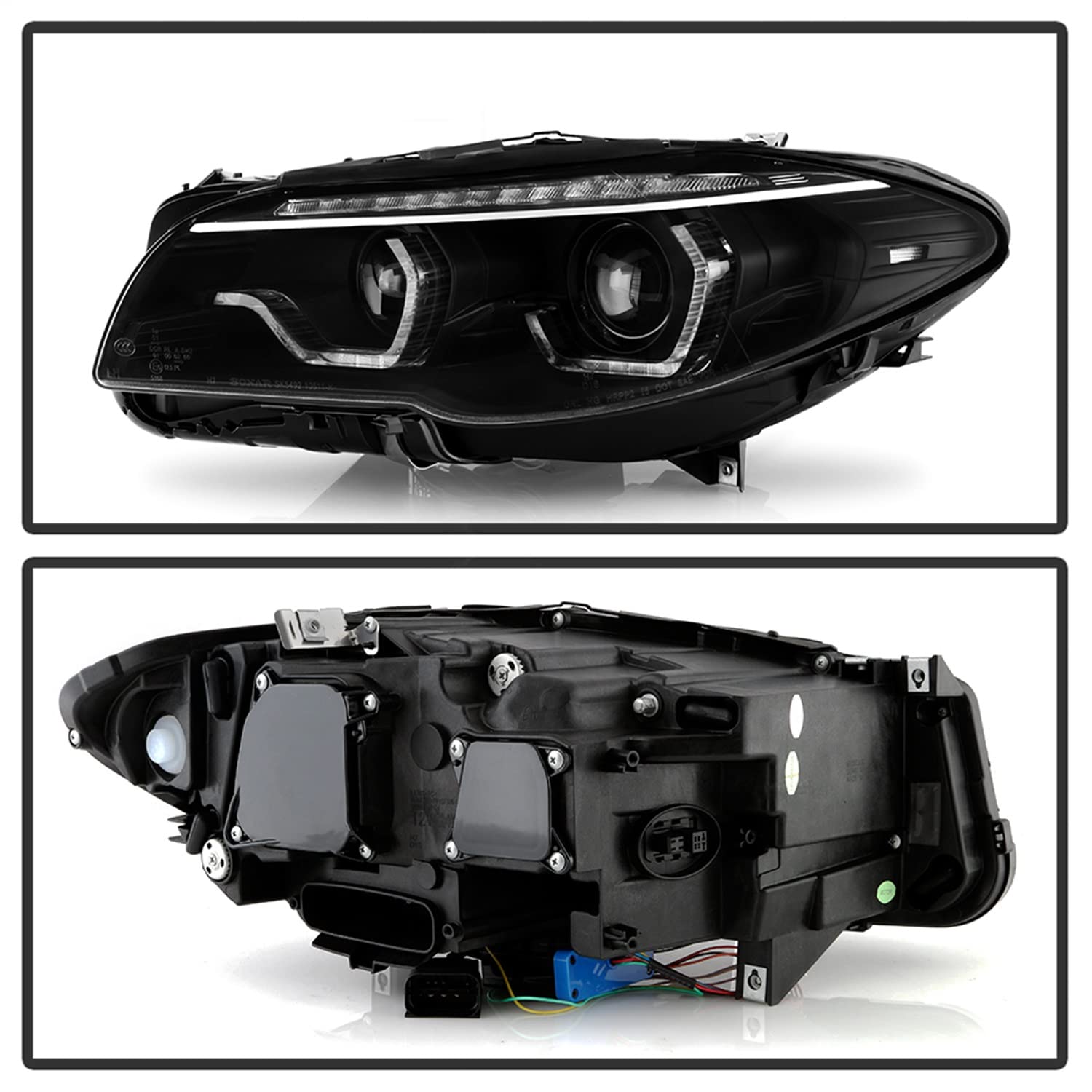 Headlights Spyder Signature (PRO-YD-BMWF10HIDAFS-SEQ-BK)