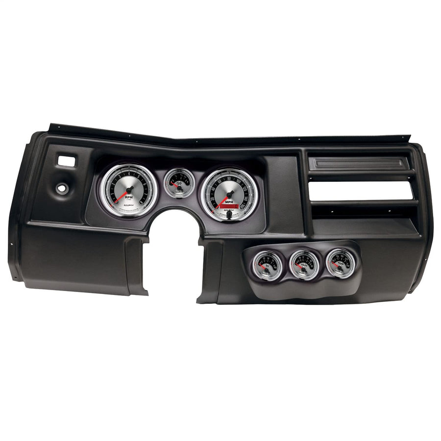 AutoMeter Dash Kit Direct Fit, (5" X2, 2 1/16" X4), Chevy Chevelle No Vent 69, American Muscle (2910-01)