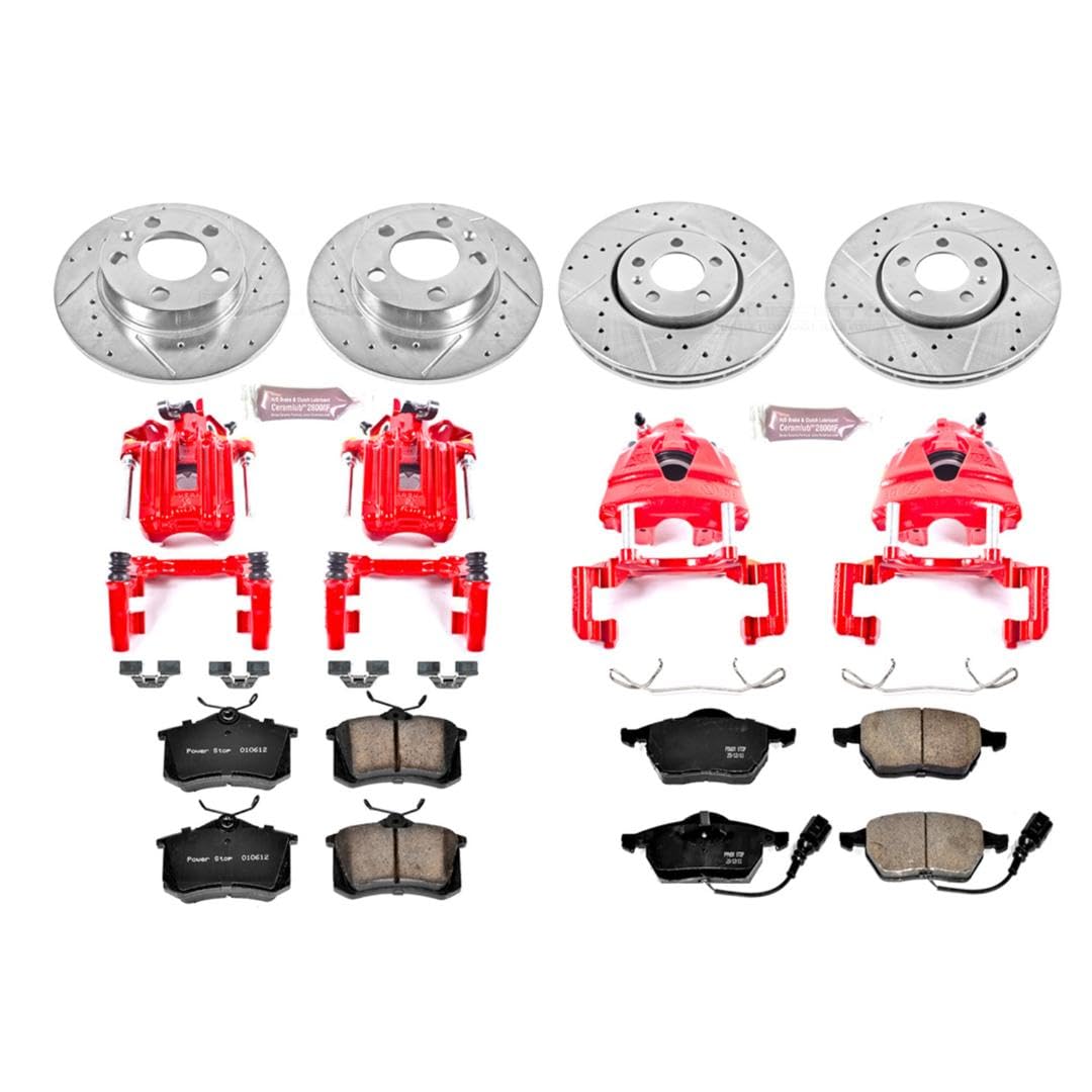 Power Stop 1-Click Performance Brake Kit with Caliper For Volkswagen Jetta KC899 2001-2005 [Model Specific]
