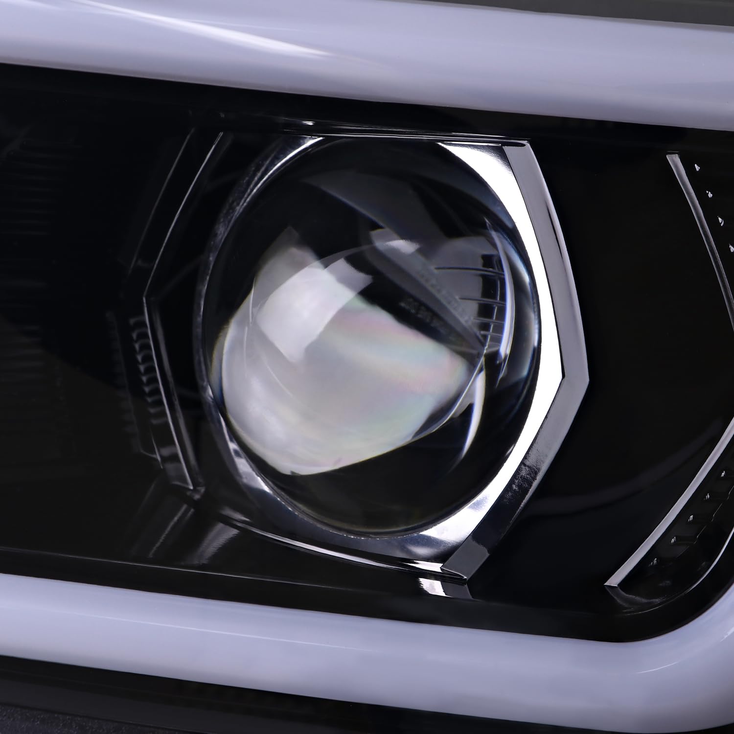 Glossy Black Smoke SPEC-D TUNING Projector Headlights w/Sequential LED Turn Signal Compatible with 2015-2021 Subaru WRX STI with Halogen Headlights, L + R Pair Headlamp Assembly