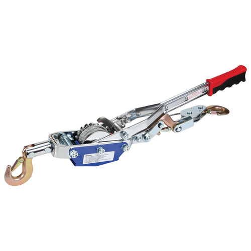 W4004DB Performance Tool Power Puller - 4-Ton Capacity Winch, 12 Ft. Aircraft Cable 3-Hook Design