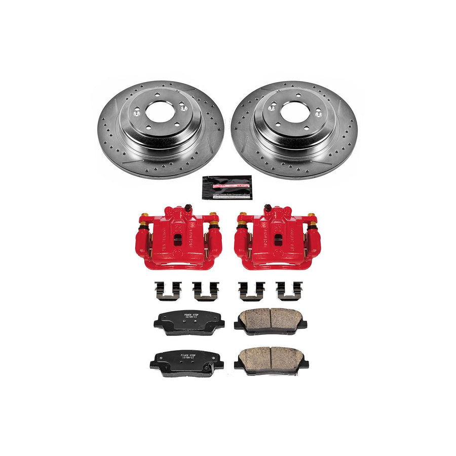 Z23 Evolution Power Stop KC6168 Rear Brake Caliper Kit- Brake Rotors, Carbon-Fiber Ceramic Brake Pads, Brake Calipers For Hyundai Genesis Coupe 2010-2016 [Model Specific]